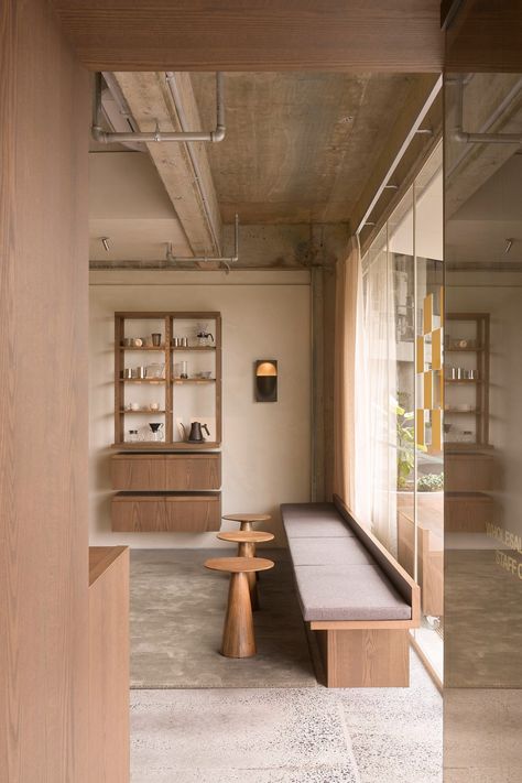 Grey Roasting Co — STUDIO 11:11 Studio Cafe Design, Minimal Coffee Bar, Coffee Shop Bar Design, Minimal Store, Minimalist Cafe, Aesthetic Cafe Interior, Japanese Cafe, Japanese Cafe Interior, Modern Japanese Architecture