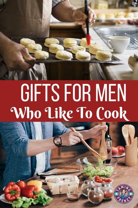 gifts for men who like to cook Gifts For Cooking Lovers Kitchen Gadgets, Diy Food Gifts For Men, Gift Ideas For Chefs Boyfriend, Gifts For A Cooking Man, Chef Christmas Gifts, Gifts For Home Chef, Gifts For A Chef Guys, Culinary Gifts Ideas, Gifts For Cooks Men