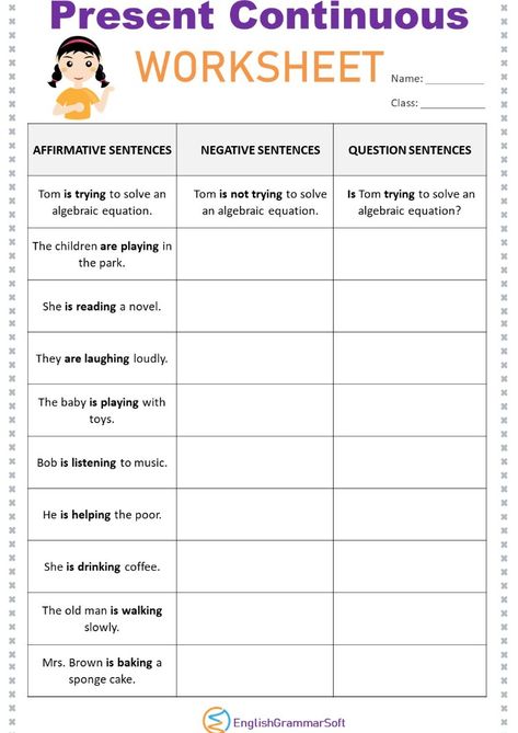 Present Continuous Tense Worksheets with Answers Worksheet Of Present Continuous Tense, Present And Past Continuous Worksheets, Present Continues Tense Worksheet, Present Continues Worksheets, Simple Present Continuous Worksheets, Present Tense Worksheets With Answers, Simple Present Continuous Tense, Present Continuous Worksheet For Kids, Present Simple And Continuous Worksheet