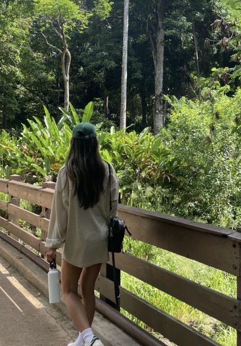 Nature, Forest Summer Aesthetic, Outfits For Mountain Trip Summer, Nature Trip Outfit, Mountain Outfit Summer, All Rhodes Lead Here, Zoo Outfit, Travel Pose, Adventure Aesthetic