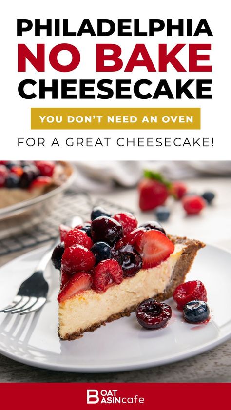 Refrigerator Cheesecake Recipe, Philly Cream Cheese Cheesecake, Philly No Bake Cheesecake Recipes, Philadelphia Cheesecake Filling Recipes, No Bake Philadelphia Cheesecake Recipe, Easy Cheesecake Recipes Philadelphia, Philadelphia Cheesecake No Bake, Philadelphia No Bake Cheesecake Recipes, No Bake Philadelphia Cheesecake