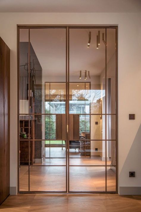 Crittal Doors, Dressing Design, Panelling Hallway, Mudroom Design, Glass Doors Interior, Small Hallway, 아파트 인테리어, Home Doors, Room Doors