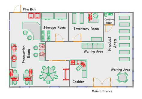 The floor plan is about the Physical Store of Masks n' Go. A floor plan is a technical drawing to scale that depicts the relationships between rooms, spaces, traffic patterns, and other physical characteristics on one level of a structure from above. Effective warehouse design begins with determining your needs, which include the jobs that will be done in your warehouse and the equipment that will best support them. When you put in the time and effort to design an effective warehouse plan, you are paving the road for years of savings in time, money, and headache. Furniture Factory Layout Plan, Warehouse Blueprints, Small Warehouse Design Layout, Warehouse Layout Floor Plans, Small Warehouse Design, Warehouse Floor Plan, Store Floor Plan, Warehouse Plan, Factory Layout