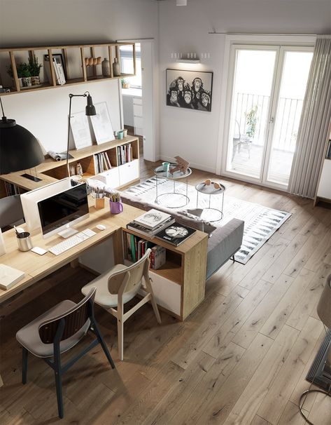 Podcast Studio Home Office, Office Vibes, Interior Kantor, Home Workspace, Studio Spaces, Home Office Colors, Apartment Layout, Multipurpose Room, Work Room