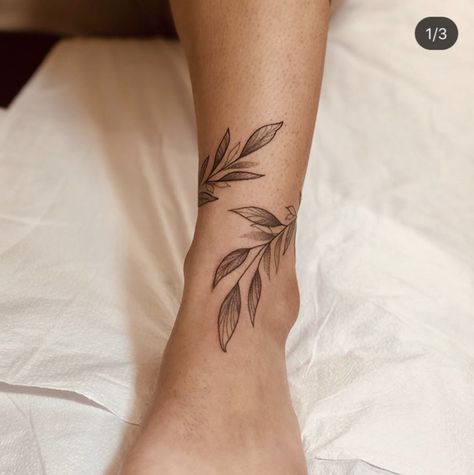 Tattoo Around Ankle Wraps, Leafs Around Ankle Tattoo, Leaf Ankle Tattoo Wrap, Wrap Leaves Tattoo, Leaves Leg Tattoos Women, Wrapped Leaves Tattoo, Wrap Around Leaf Leg Tattoo, Leaves Around Leg Tattoo, Small Tattoos Leaves