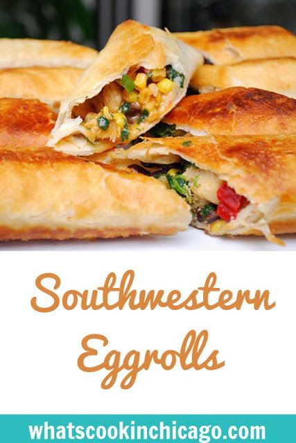 Southwestern Eggrolls - What's Cookin, Chicago Birthday Fiesta, Cooper's Hawk, Egg Roll Recipes, Appetizers Recipes, Roll Recipe, Egg Roll, World Recipes, Egg Rolls, Zucchini Recipes