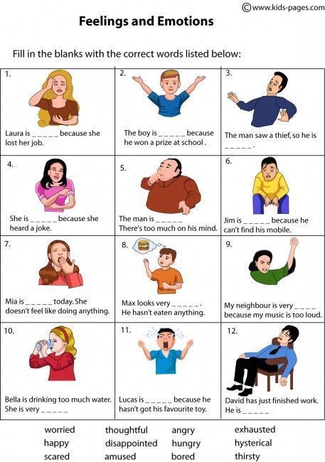 Feelings Fill In worksheets Emotions Worksheet, Aba Materials, Expressing Feelings, Teaching Emotions, Teaching Empathy, High School Counselor, Elementary School Counselor, Emotions Activities, Counseling Kids