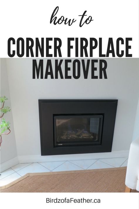 Corner Fireplace Renovation, Corner Fireplace Hearth, Corner Fireplace Wall Ideas, Redoing Corner Fireplace Ideas, Deep Corner Fireplace Makeover, Remodel Corner Fireplace, Corner Fireplace Makeover Shiplap, Faux Corner Fireplace Shiplap, Corner Brick Fireplaces