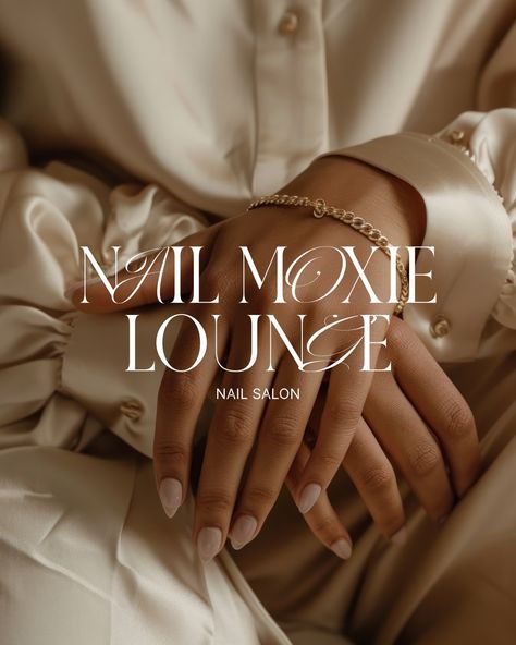 Brand Identity Design for Nail Moxie Lounge, an elegant and exclusive nail salon. 🤍 At Designs by Gabi, we create bespoke, delightful, memorable visual identity designs that truly represent your business values and connect with high-end customers. If you're ready to LEVEL UP inquiry from the link in bio! Let's create a brand identity you'll be proud of! . . . #nailsalon #nails #nailart #beauty #logodesign #beautylogo #manicure #nailartist #visualidentity #beautysalon #minimalist #luxurylog... Nail Brand Logo, Logo Design Nails, Nail Salon Branding, Luxury Nail Salon, Business Values, Creative Business Logo, Studio Vibes, Font Pairings, Beauty Salon Logo