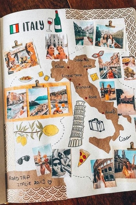 Diary Inspiration, Best Travel Journals, Travel Journal Ideas, Album Photo Scrapbooking, Travel Journal Scrapbook, Diy Travel Journal, Album Journal, Travel Sketchbook, Journal Diy