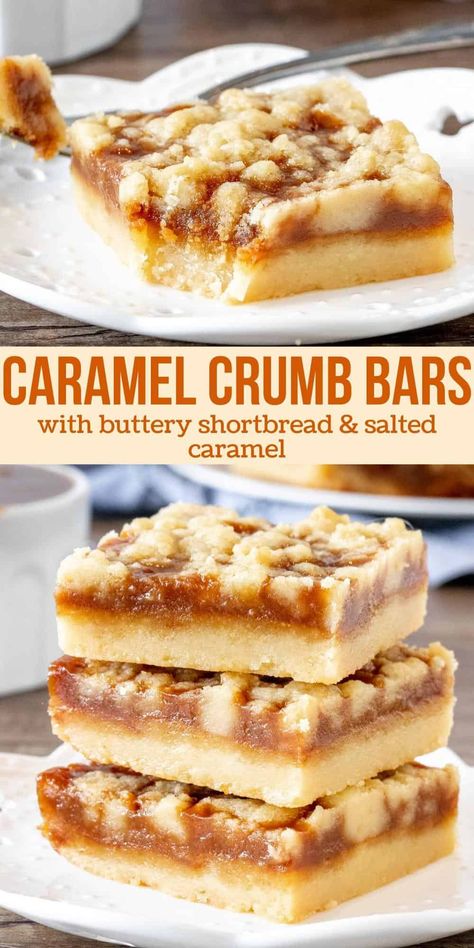 Gluten Free Salted Caramel Bars, Carmel Treat Recipes, Almond Caramel Bars, Caramel Shortbread Squares, Baking Recipes Caramel, Carmel Square Desserts, Christmas Carmel Desserts, Salted Caramel Crumb Bars, Salted Caramel Butter Bars 12 Tomatoes