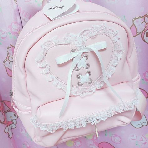 Lace Backpack, Future Clothes, Girly Bags, Pretty Bags, Cute Purses, Cute Bags, Character Outfits, Lolita Fashion, Cute Pink