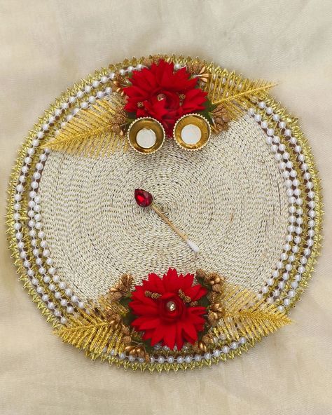 Rakhi thali /Pooja thali Wholesale and retail WhatsApp 9911909i38 /7048947790 #thaali #platter #pujathali #rakhithaali #rakhiplatter #rakgiplatters #tikkasticks #trendingreelsvideo #handmade #HandmadeInIndia Rakhi Thali, Pooja Thali, Ethnic Jewelry, Diwali, Quick Saves