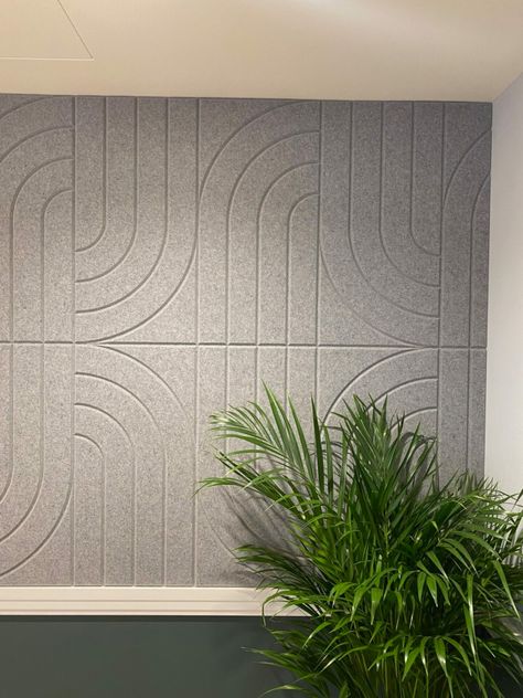 Alto CLAD - Artworks Acoustic wall panels with engraved patterns Acoustic Panels Office Design, Conference Room Acoustic Panels, Decorative Acoustic Wall Panels, Wall Acoustic Panels Design, Acoustic Wall Tiles, Corporate Office Wall Decor, Grooves Design Wall, Mdf Wall Panel Ideas Living Room, Curve Wall Design