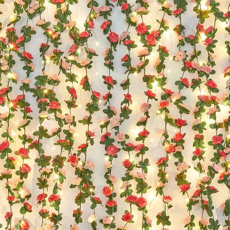 Vines For Bedroom, Decorations For Wedding, Wall Room Decor, Flower Vines, Room Decor Aesthetic, Party Wall, Artificial Garland, Rose Garland, Rose Vines