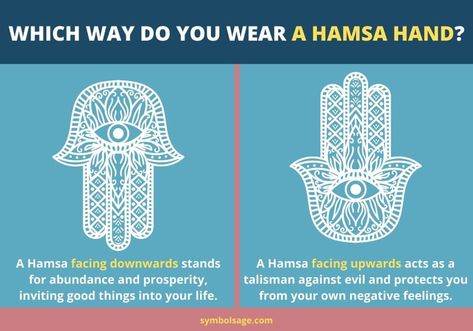 You can wear the Hamsa symbol facing up or down, but the direction changes the  meaning. Hamsa Hand Quote, Hand Of Hamsa Meaning, Meaning Of Hamsa Hand, Hamsa Meaning, Downward Hamsa Tattoo, Hamsa Down, Hamsa Hand Tattoo, Hamsa Symbol, Hamsa Art