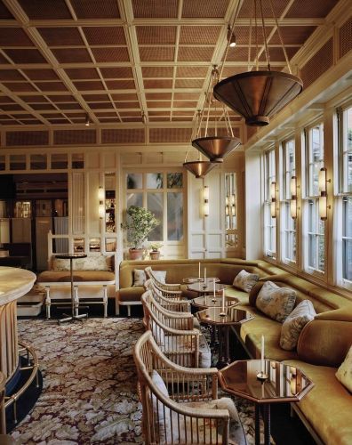 studio ko - chiltern firehouse - marylebone - london - uk ... Restaurant Cafe Design, Scandinavian Bar Stool, Studio Ko, Chiltern Firehouse, Banquette Seating, Exclusive Furniture, Restaurant Interior Design, Commercial Interior Design, Hospitality Design