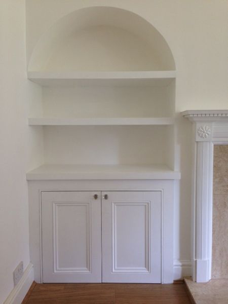 ALCOVE UNITS - alcove units,floating shelves,Twickenham,Richmond,bespoke Alcove Seating Ideas Living Room, Arched Alcove Ideas, Recess Shelving, Curved Alcove Ideas Living Room, Arched Alcove Ideas Living Room, Arch Alcove, Curved Alcove, Alcove Units, Fireplace Alcove Ideas