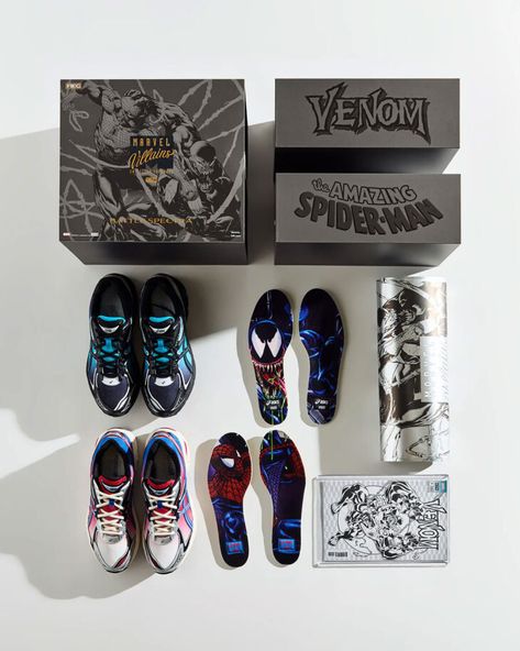 Kith Works with Asics on Marvel Super Villains Collection Spider Man Venom, Summer Monogram, Marvel Villains, Asics Sneakers, Asics Men, Super Villains, Photographer Branding, Fall Kids, Clarks Originals