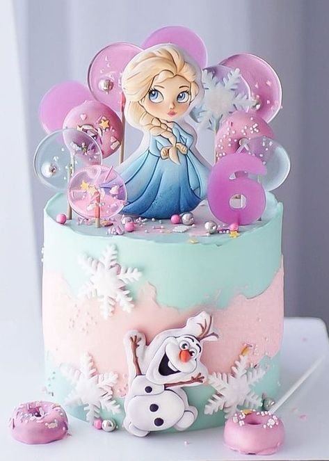 Frozen Cakes For Girls Birthday, Pink Elsa Cake, Frozen Cake Pops, Elsa Birthday Cake, Frozen Birthday Party Cake, Pastel Frozen, Frozen Themed Birthday Cake, Girly Birthday Cakes, Rodjendanske Torte