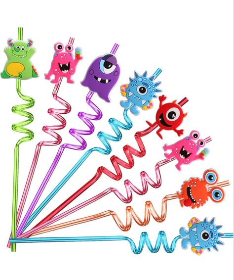 24 PCS Monster Drinking Straws Reusable Plastic Beverages Cocktail Straw First Birthday Monster Theme, Monsters Inc Birthday Decorations, Monster Inc Birthday Party Ideas, Monsters Inc 2nd Birthday Party, Monster Theme Birthday Party, Monsters Inc Birthday Party Ideas, Monster Birthday Party Ideas, Cocktail Straws, Monster University Birthday