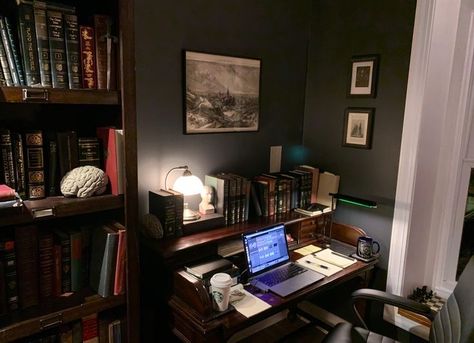 Dark Academia Studying, Studying Literature, Dark Academia Office, Literature Classics, Academia Office, Academia Room, Books Novels, Aesthetic Dark Academia, House Room