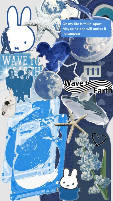 #wavetoearth #blue Pac E Mike, Cute Home Screen Wallpaper, Bg Design, Cute Blue Wallpaper, Black And White Cat, Wallpaper Doodle, Iphone Wallpaper Themes, Cat Hoodie, Cute Wallpaper For Phone