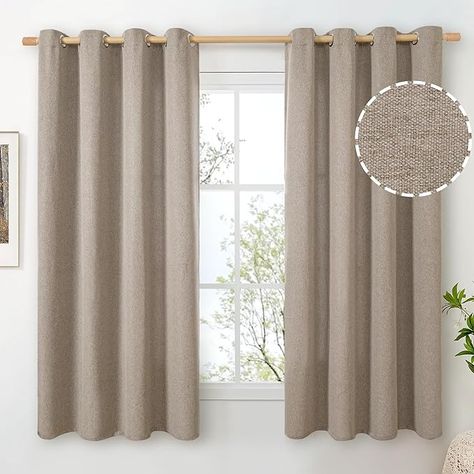 Amazon.com: BGment Taupe Faux Linen Curtains for Bedroom 63 Inch Length 2 Panels Set, Burlap Textured Light Filtering Privacy Semi Sheer Thick Window Curtain Drapes for Living Room Farmhouse, Each 52 Inch Wide : Home & Kitchen Living Room Farmhouse, Window Curtains Bedroom, Classic Window, Privacy Curtains, Curtains For Bedroom, Linen Drapes, Cozy Living Spaces, Drape Panel, Sheer Drapes