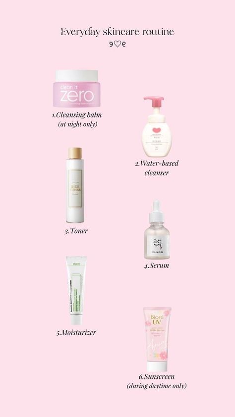 everyday skincare routine Japanese Skincare Routine, Everyday Skincare Routine, Korean Skin Care Secrets, Korean Beauty Routine, Everyday Skin Care Routine, Haut Routine, Everyday Skincare, Skin Advice, Tips Skincare