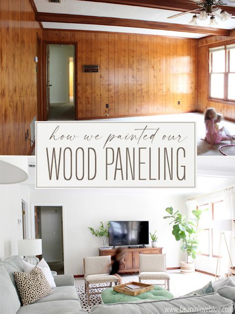 Paneling Remodel, Paint Over Wood Paneling, Paint Wood Paneling, Wood Paneling Living Room, Wood Paneling Makeover, Paneling Makeover, Painting Wood Paneling, Painted Wood Walls, Paint Wood