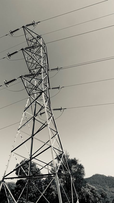 An electricity tower in the Nilgiris Electricity Tower, Power Towers, Transmission Tower, Transmission Line, Power Lines, Industrial Photography, Travel Places, The Tower, Bw Photo