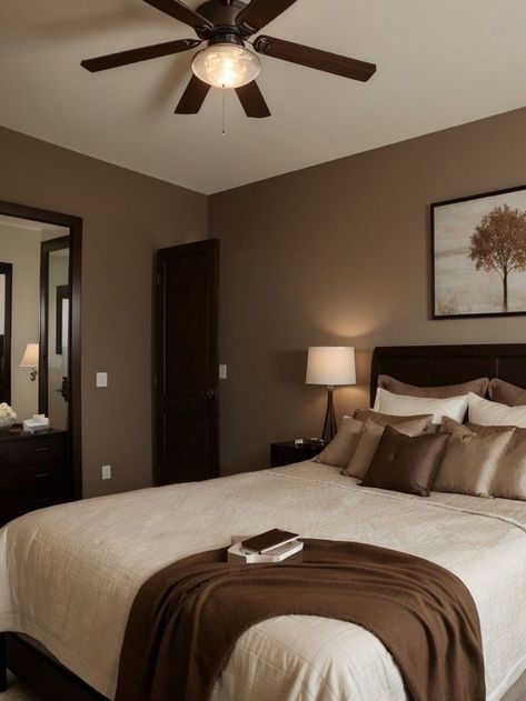 Chocolate Brown Bedrooms, Brown Bedroom Walls, Chocolate Bedroom, Dark Brown Bedrooms, Brown Bedroom Decor, Brown Furniture Bedroom, Bedroom Color Combination, Brown Rooms, Inspired Bedroom