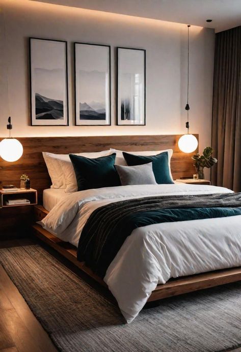 Bilik Tidur Lelaki, Idea Bilik Tidur, Neutral Bed, Reka Bentuk Bilik Tidur, Hiasan Bilik Tidur, Interior Design Per La Casa, Minimalist Bedroom Design, Apartment Bedroom Decor, Creative Bedroom