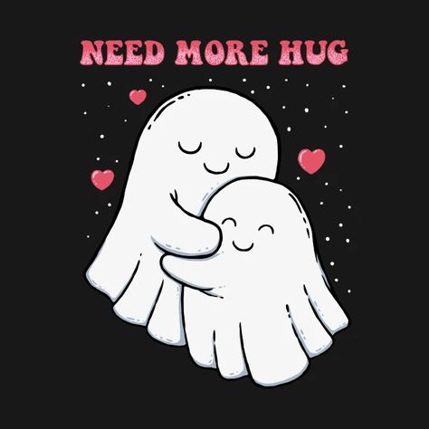 Ghost Hug, Two Ghosts, Ghost Cartoon, Trendy Halloween Costumes, Pretty Landscapes, Trendy Halloween, Ghost Halloween, April 19, Cute Ghost