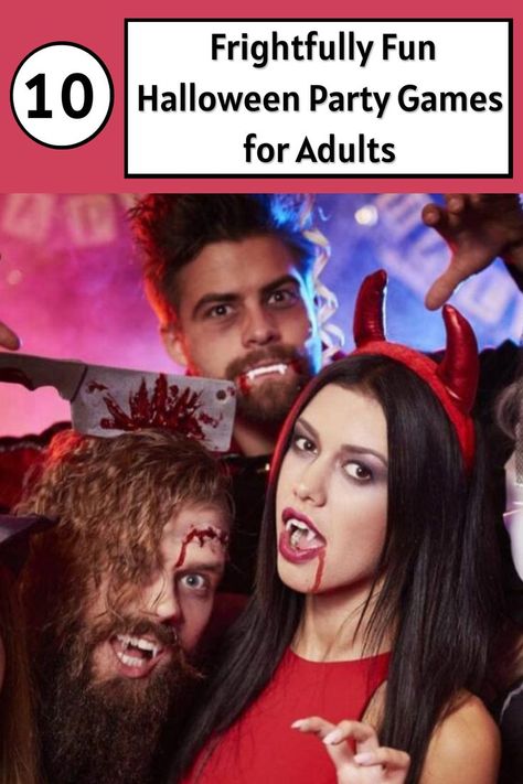 10 Frightfully Fun Halloween Party Games Trick Or Treat Games For Adults, Adult Halloween Games For Party, Adult Halloween Party Games Drinking, Halloween Party Adult Games, Halloween Adult Games, Halloween Party Activities For Adults, Adult Halloween Games, Halloween Party Games For Adults, Halloween Games For Adults