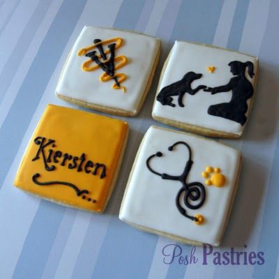 veterinary cookie Mini Chocolate Cupcakes, Dental Ideas, Grad Party Theme, Nurse Cookies, Adopted Children, Boilermaker, Vet Assistant, Vet School, Cat Cookies