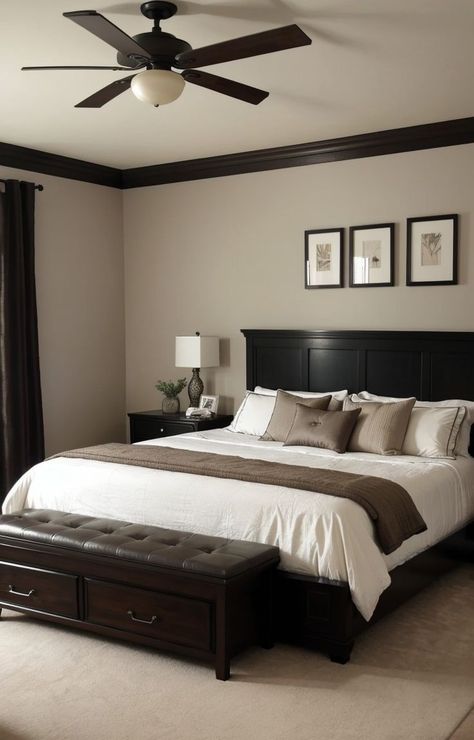 Wood Bedroom Decor Ideas, Brown Wood Bedroom, Dark Wood Bed Frame, Wood Bedroom Decor, Dark Wood Bedroom Furniture, Brown Bedroom Decor, Dark Wood Bedroom, Fall Bedroom Ideas, Brown Furniture Bedroom