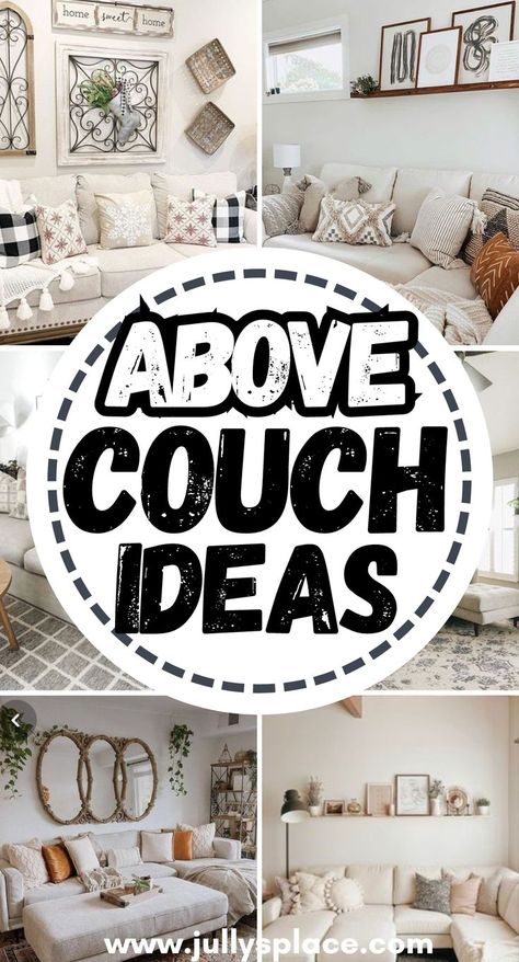 above couch ideas, above couch decor ideas, above couch decorations Decorate Above Couch, Above Couch Decor Ideas, Photos Above Couch, Over The Sofa Wall Decor Ideas, Above Couch Ideas, Above Sofa Wall Decor, Living Room Above Couch Decor, Living Room Art Above Couch, Decor Above Sofa