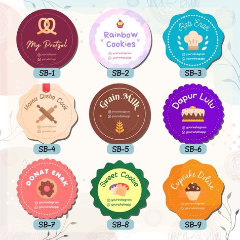 Label Produk, Chocolate Logo, Ui Design Dashboard, Mini Brownies, Kitchen Logo, Sticker Logo, Cute Food Drawings, Custom Sticker, Sticker Label