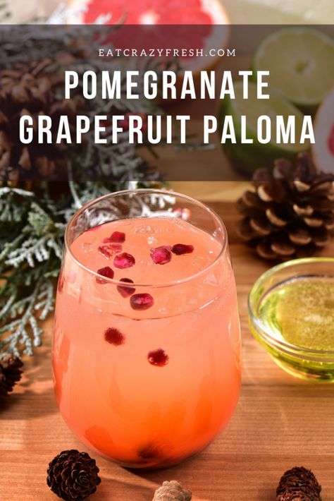 Pomegranate Ginger Paloma, Pomegranate Paloma, Pomegranate Tequila, Winter Beverages, Paloma Recipe, Mexican Night, Drink If, Holiday Drink, Winter Drinks