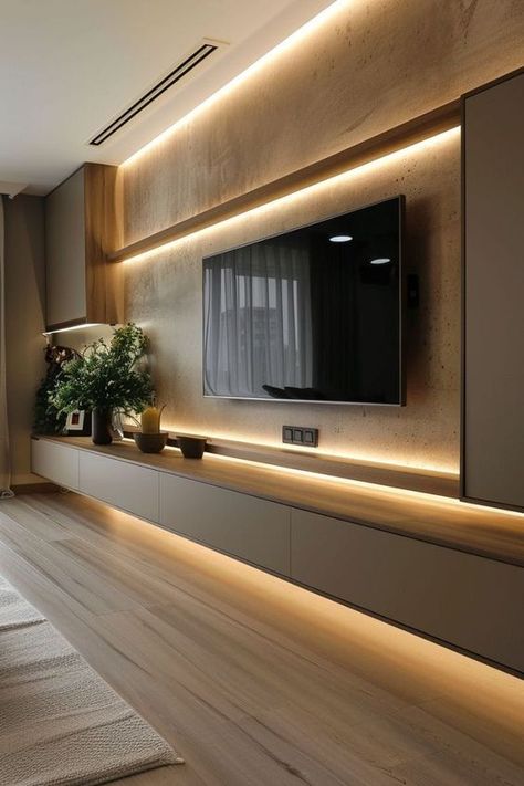 Master's Bedroom, Luxury Tv Wall, Tv Room Decor, Tv Setup, Lcd Units, Modern Tv Room, Tv Fal, Living Room Wall Units, Tv Cabinet Design