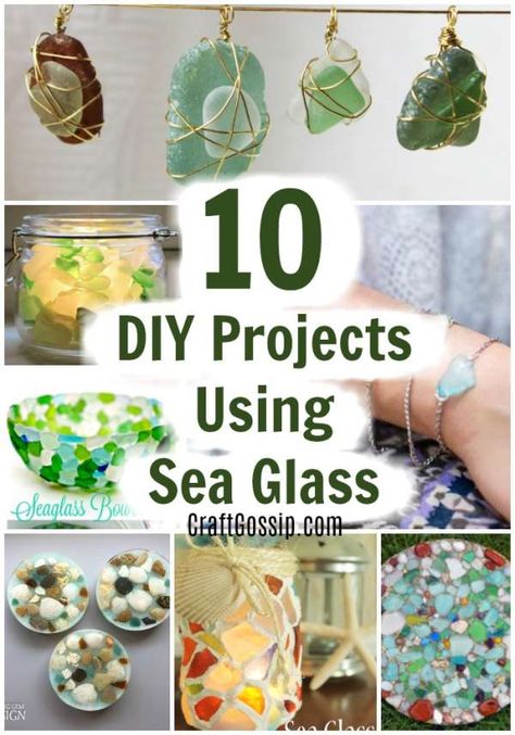 10 DIY Projects Using Sea Glass – Home and Garden Tumbled Glass Projects, Sea Glass Candles, Glass Crafts Diy, Sea Glass Diy, Sea Glass Art Diy, Sea Glass Mosaic, Sea Glass Art Projects, Beach Glass Crafts, Glass Rocks