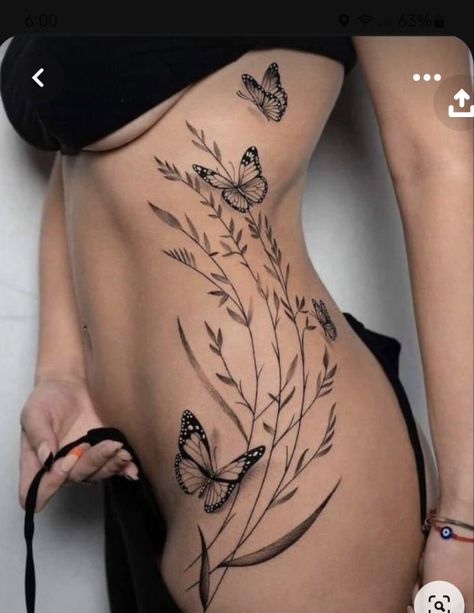 Stomach Tattoos Women, Mystical Tattoos, Tattoos To Cover Scars, Hip Thigh Tattoos, Tattoos For Women Flowers, Muster Tattoos, Hip Tattoos Women, Tattoos For Black Skin, Leg Tattoos Women