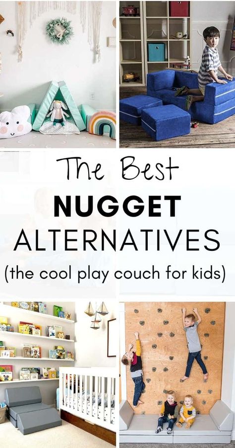 The BEST Nugget Alternative (Play Couch for Kids) Playroom Ideas Nugget, The Nugget Couch Playroom, Nugget Play Couch, Playroom Nugget Couch, Diy Play Couch, Playroom With Nugget Couch, Nugget Playroom Ideas, Nugget Couch Accessories, Diy Nugget Couch