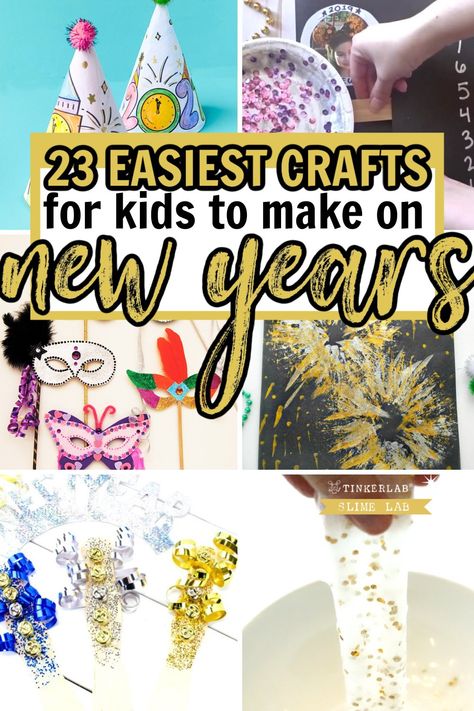 Easy New Year Crafts For Kids, New Year Crafts For Kids Toddlers, New Years Kid Crafts, School Age New Years Crafts, New Year Church Crafts For Kids, New Years Childrens Crafts, Diy New Years Eve Decorations For Kids, New Year’s Eve Kids Activities 2023, Christian New Years Crafts For Kids