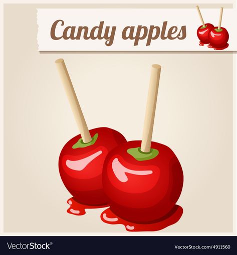 Episode Overlays, Candyland Theme, Apple Vector, Popular Candy, Carnival Food, Food Vector, Autumn Paper, Toffee Apple, Cartoon Food