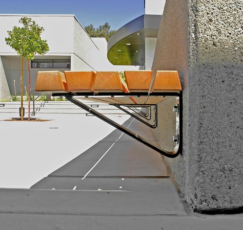 concrete seat walls and bench seat wall design | Wall-top mounting (Specify 2145) Seat Wall, Wall Bench, Kursi Bar, Backyard Seating, Wall Seating, Have Inspiration, Outdoor Gardens Design, Backyard Garden Design, Yard Design