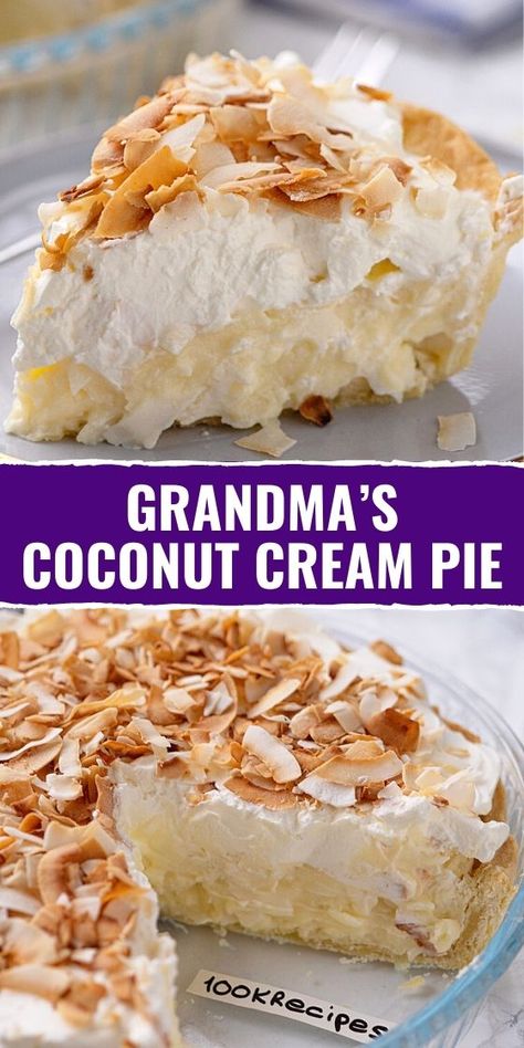 Homemade Coconut Cream Pie, Homemade Coconut Cream, Coconut Cream Pie Easy, Coconut Pie Recipe, Dessert Pie Recipes, Coconut Cream Pie Recipes, Pie Pie, Coconut Desserts, Angel Quotes