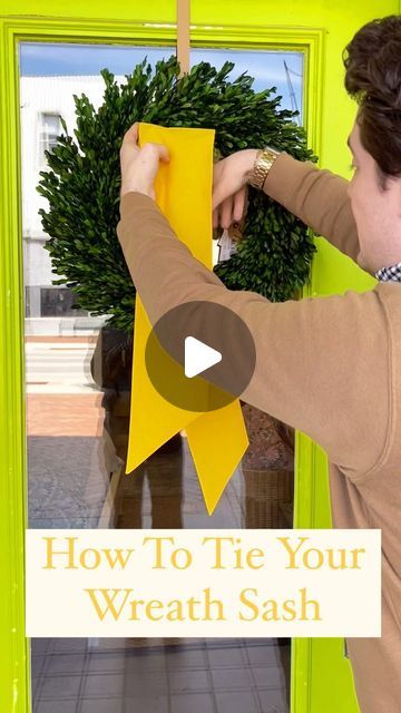 Presley Pierce on Instagram: "💚How To Tie Your Wreath Sash💚  Day two has been nothing shy but amazing!! You all are still blowing us away about the launch of these wreath sashes and I cannot say thank you enough! We have completely sold out our vendor of boxwood wreaths and they are hoping that they can get a container of them soon. If they are able to restock we will put them back on our website! I love being able to chat with you individually and help with orders! This truly is my dream job it is all because of you all and your support!🌿🌷 • #presleypierce #wreathsash #wreathmaker #wreathdecor #wreathsashdecor" Best Boxwood Wreath, Boxwood Wreaths On Windows, Boxwood Wreath With Ribbon Christmas, Ice Skate Wreath Ideas, Large Window Wreath, Boxwood Wreath With Bow, Diy Boxwood Wreath, Tie A Bow For A Wreath, How To Tie Sash On Wreath