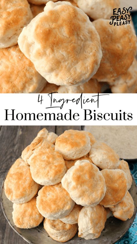 Recipe Biscuits Homemade, Biscuits Made With Half And Half, Biscuit Recipe With Yeast, The Best Homemade Biscuits, Fast Biscuits Easy, Easy Buiscits Recipes, Making Biscuits With All Purpose Flour, How To Make Home Made Biscuits Easy, Simple Biscuit Recipe 4 Ingredients